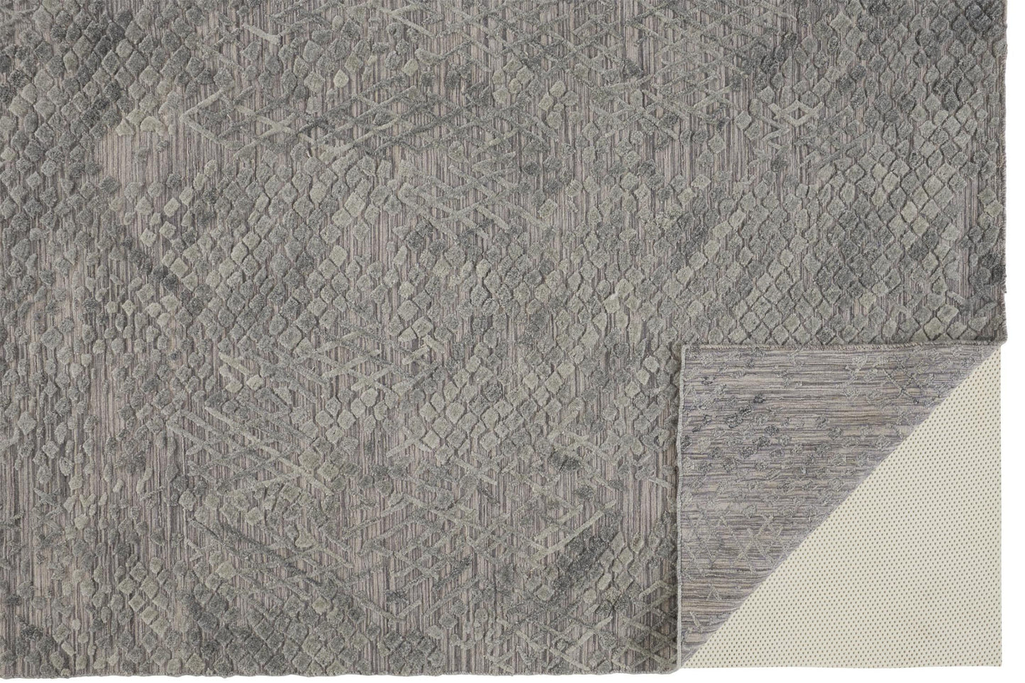 5' X 8' Gray Abstract Hand Woven Area Rug