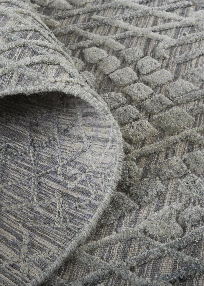 12' X 15' Gray Abstract Hand Woven Area Rug