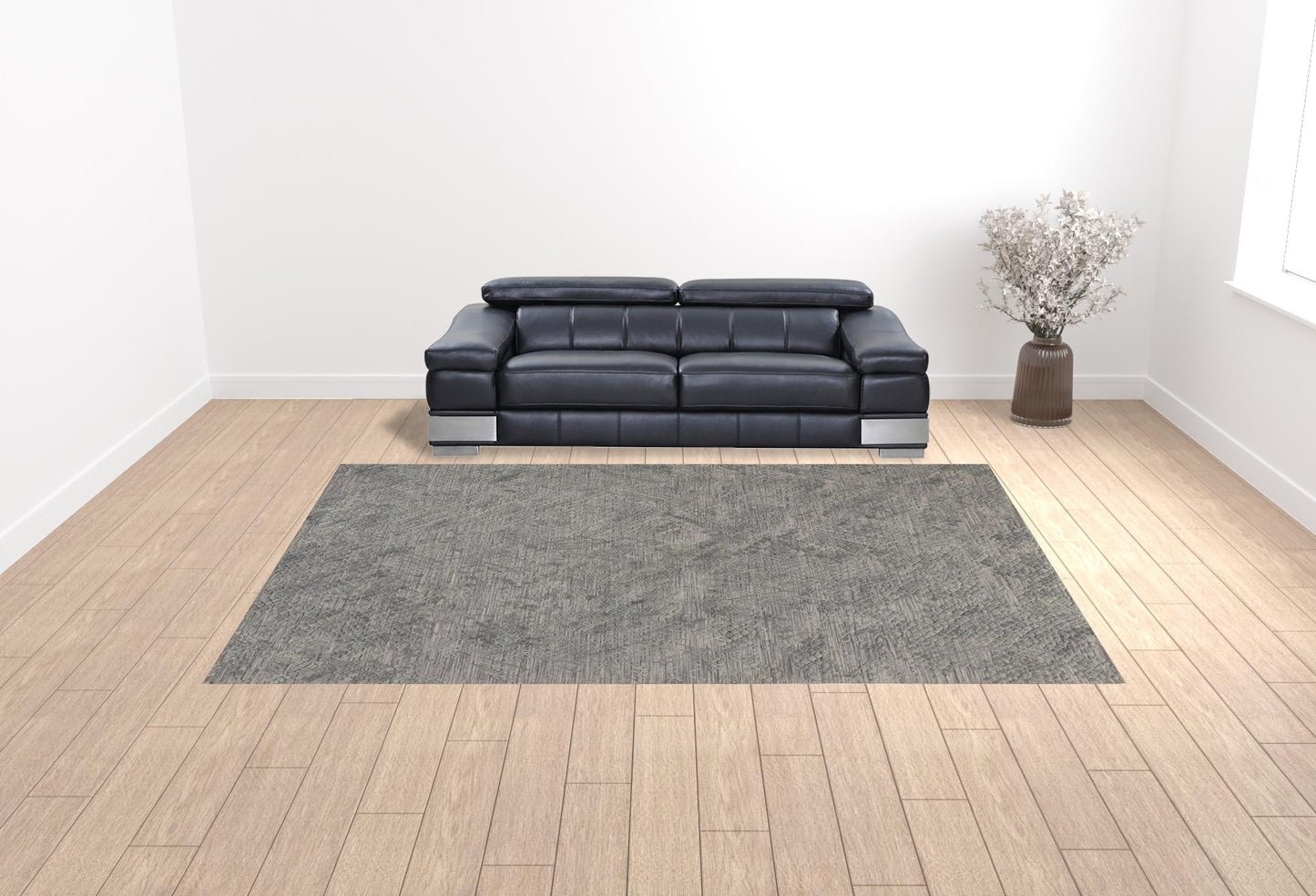 4' X 6' Gray Abstract Hand Woven Area Rug