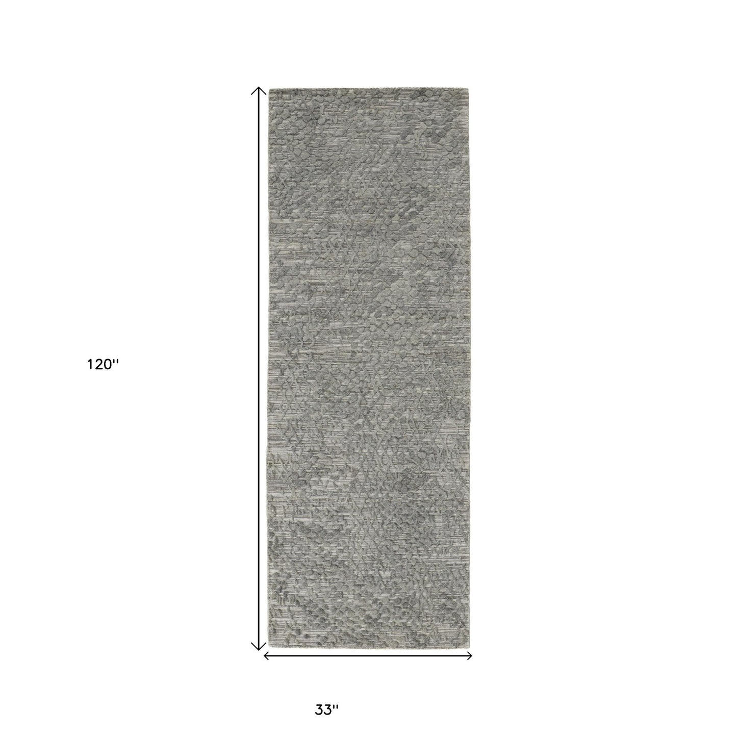 5' X 8' Gray Abstract Hand Woven Area Rug