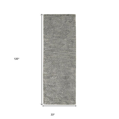 12' X 15' Gray Abstract Hand Woven Area Rug