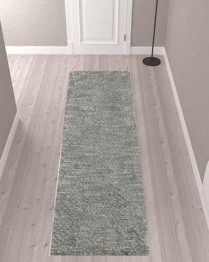 12' X 15' Gray Abstract Hand Woven Area Rug