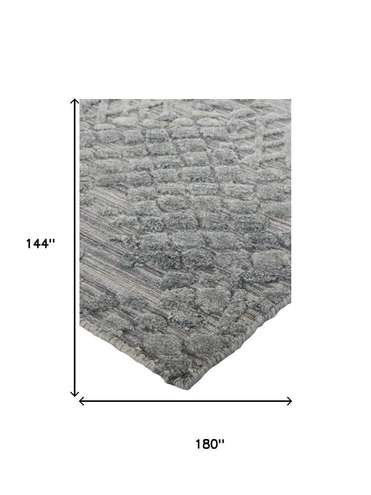 5' X 8' Gray Abstract Hand Woven Area Rug