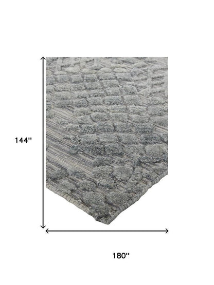 5' X 8' Gray Abstract Hand Woven Area Rug