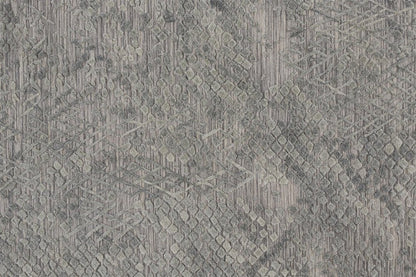 12' X 15' Gray Abstract Hand Woven Area Rug