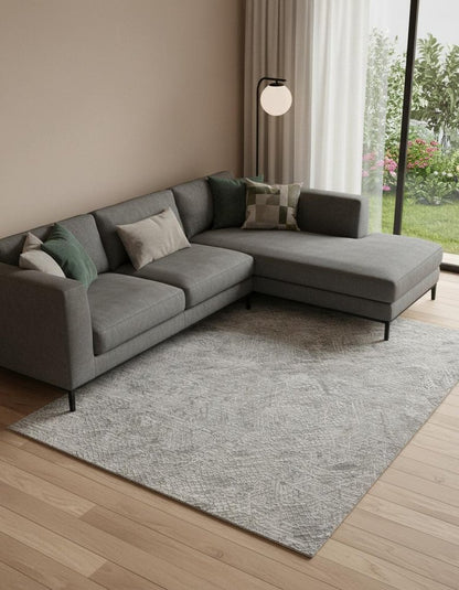5' X 8' Gray Abstract Hand Woven Area Rug