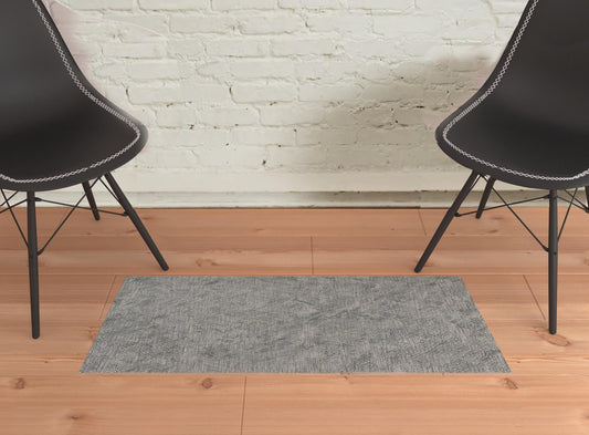 12' X 15' Gray Abstract Hand Woven Area Rug