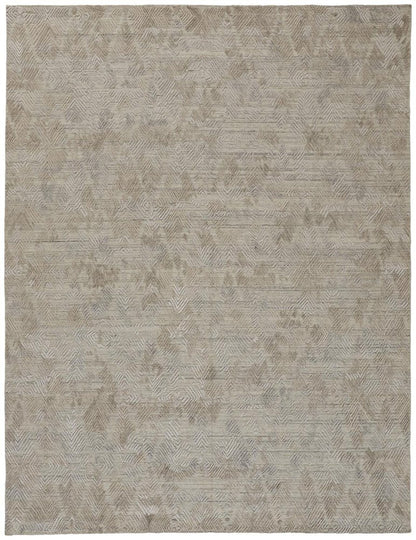 8' Gray And Taupe Abstract Hand Woven Runner Rug