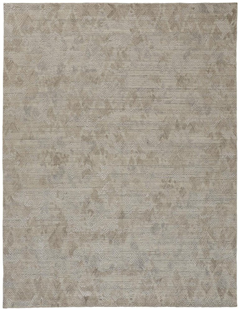 9' X 12' Taupe And Gray Abstract Hand Woven Area Rug