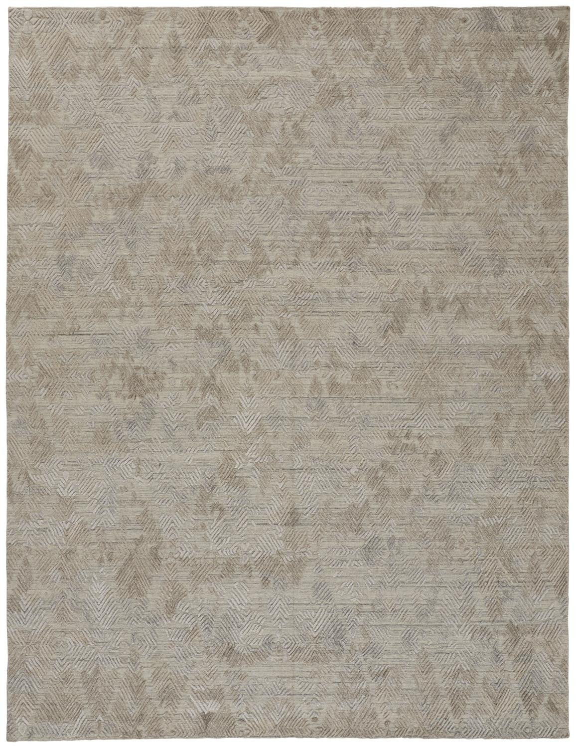 4' X 6' Gray And Taupe Abstract Hand Woven Area Rug