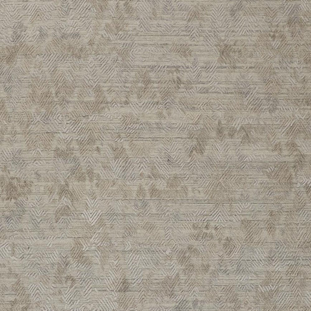 10' Taupe And Gray Abstract Hand Woven Runner Rug