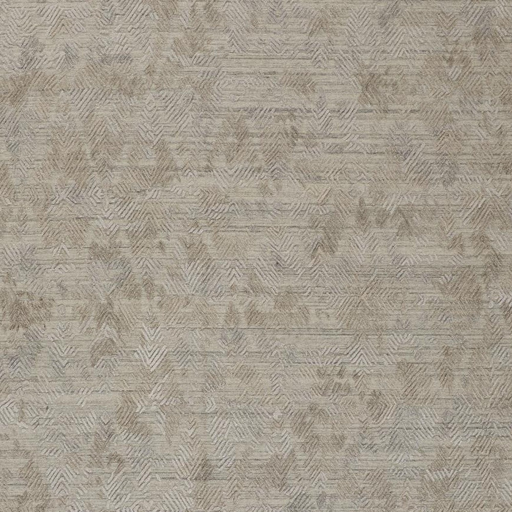 9' X 12' Gray And Taupe Abstract Hand Woven Area Rug