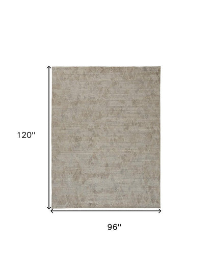 5' X 8' Taupe And Gray Abstract Hand Woven Area Rug