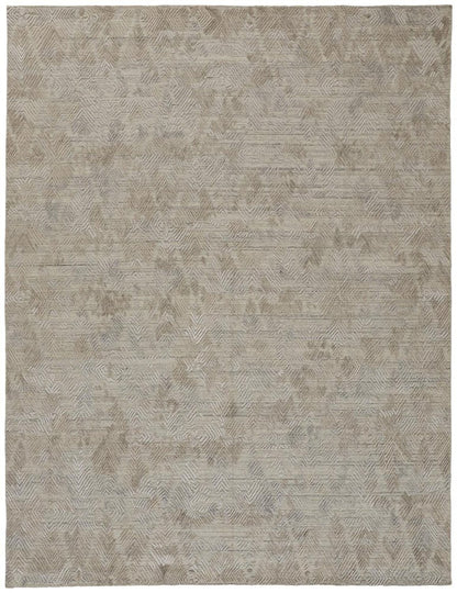 8' Gray And Taupe Abstract Hand Woven Runner Rug