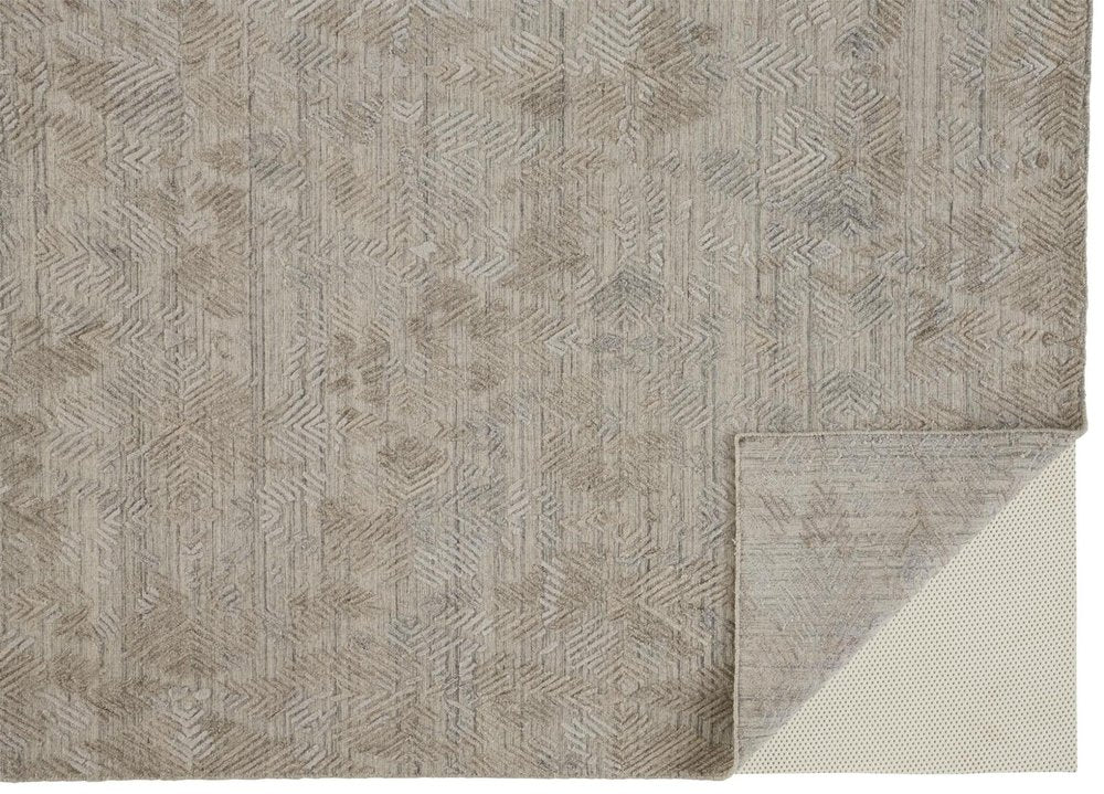9' X 12' Taupe And Gray Abstract Hand Woven Area Rug