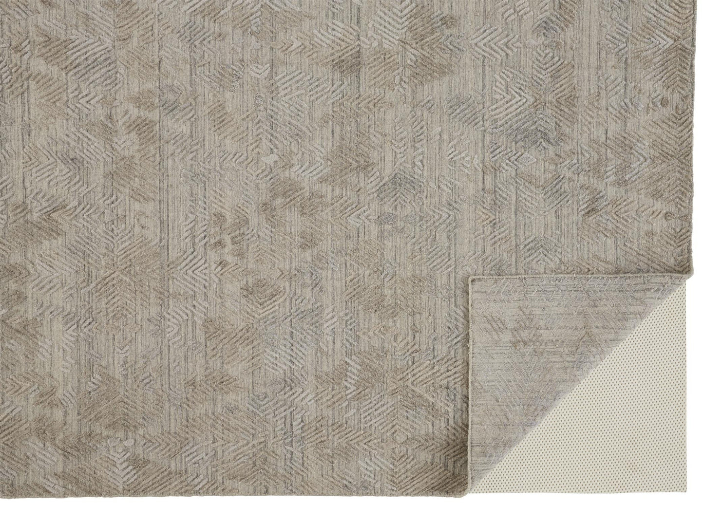 9' X 12' Gray And Taupe Abstract Hand Woven Area Rug