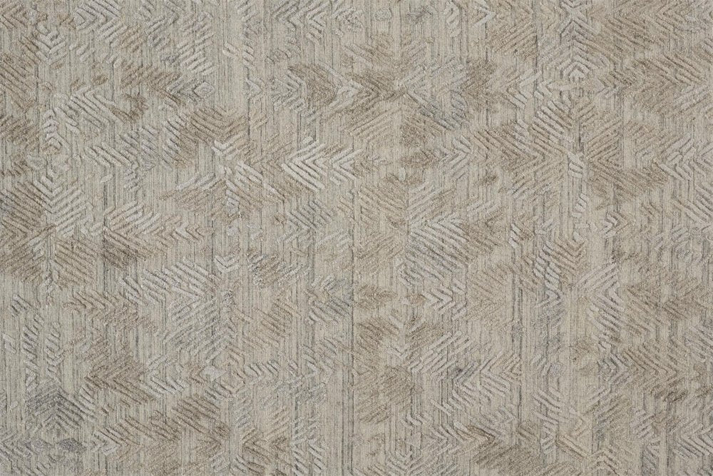 8' Gray And Taupe Abstract Hand Woven Runner Rug
