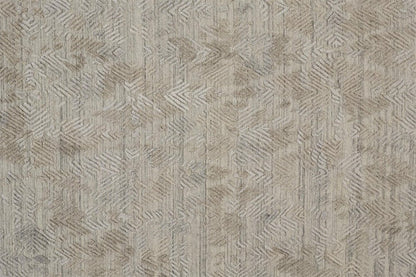 8' Gray And Taupe Abstract Hand Woven Runner Rug