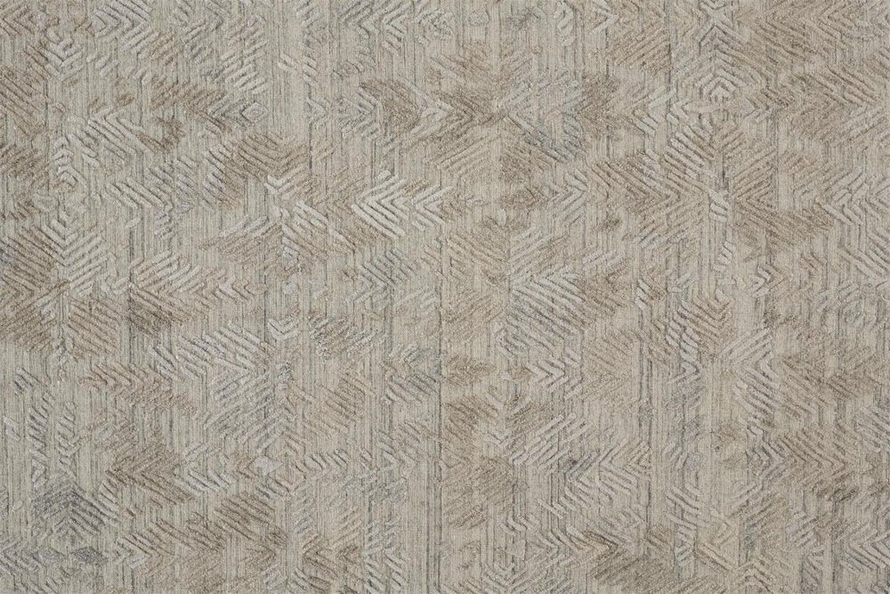 10' Taupe And Gray Abstract Hand Woven Runner Rug
