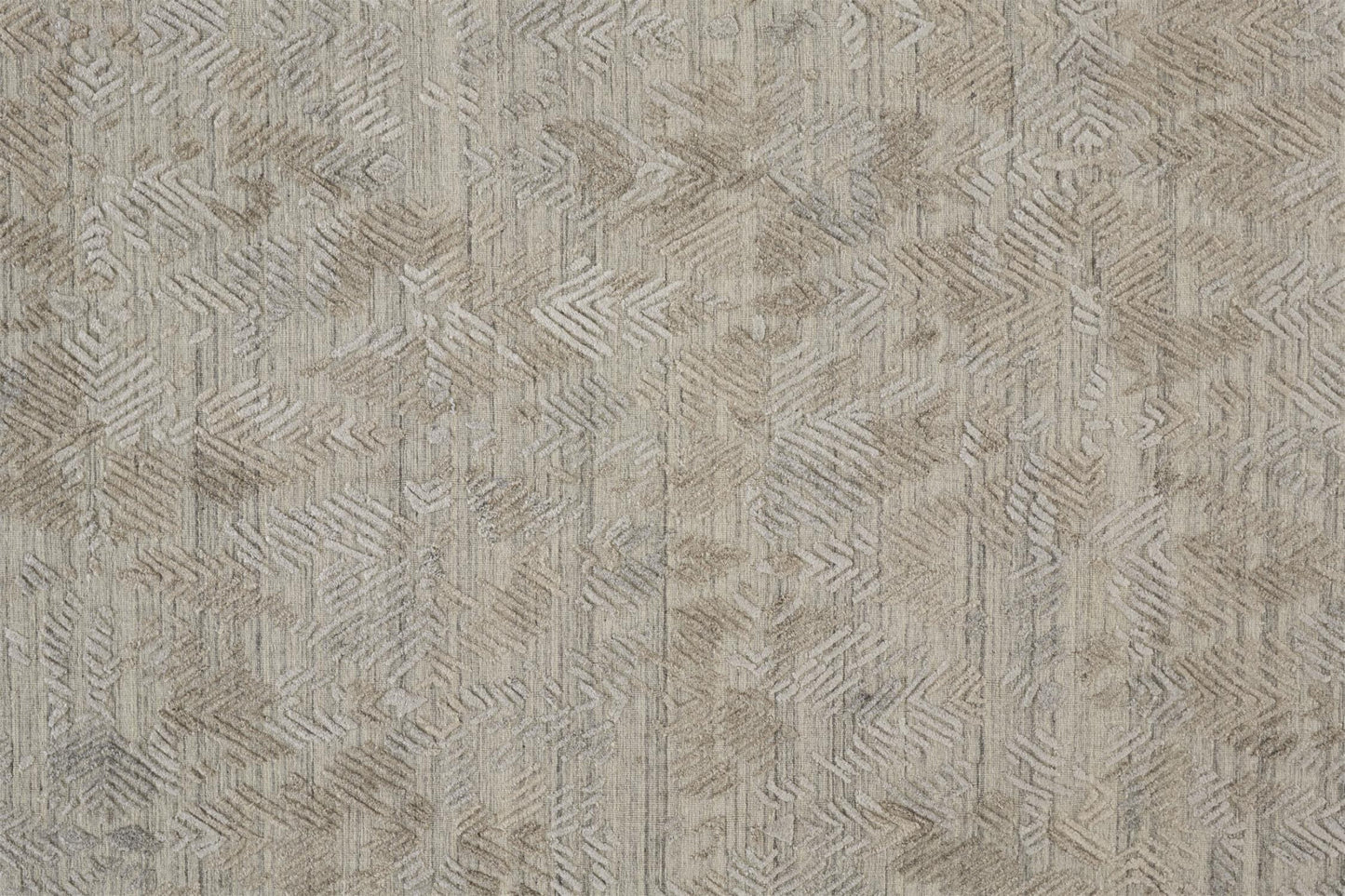 9' X 12' Gray And Taupe Abstract Hand Woven Area Rug