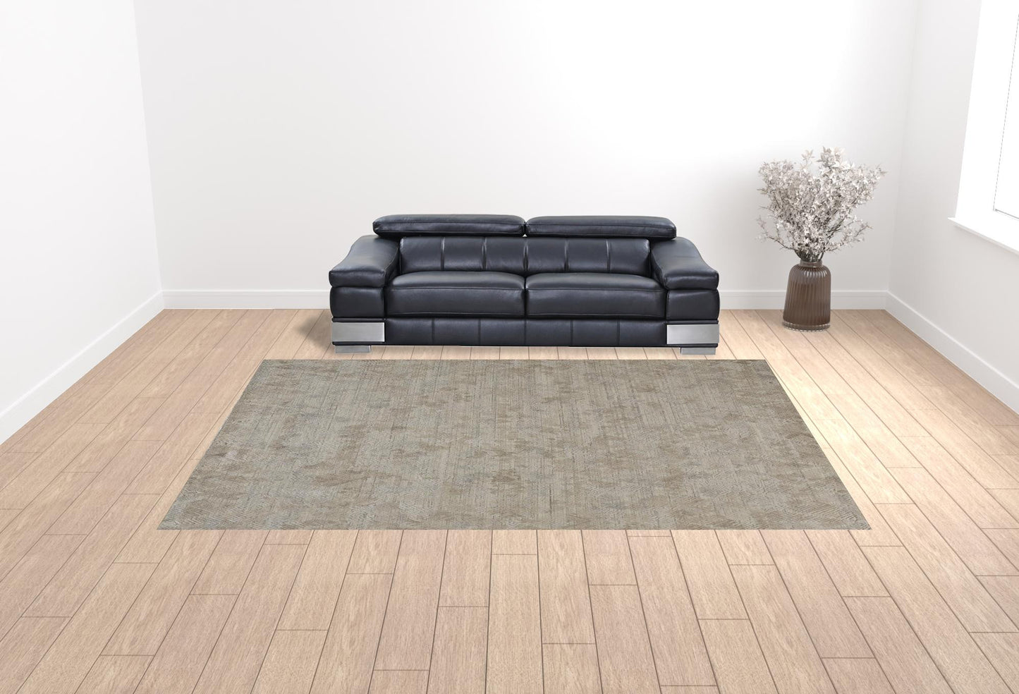 5' X 8' Gray And Taupe Abstract Hand Woven Area Rug