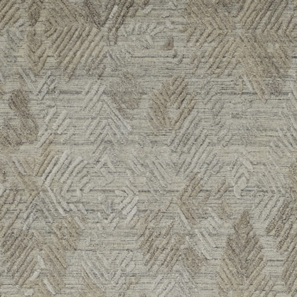 9' X 12' Gray And Taupe Abstract Hand Woven Area Rug