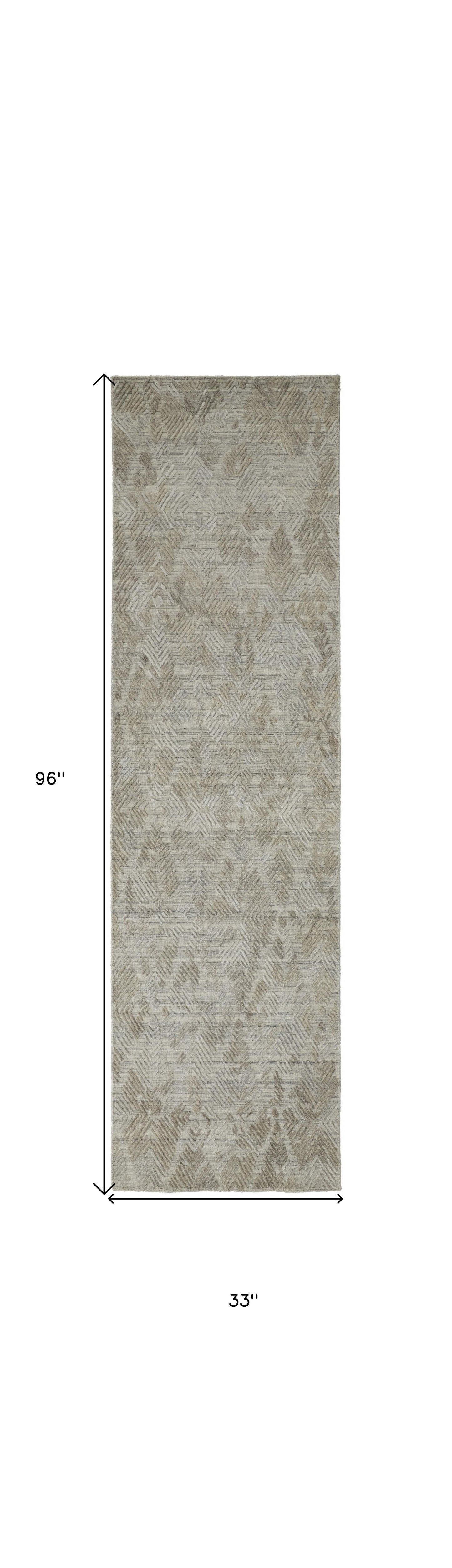 5' X 8' Gray And Taupe Abstract Hand Woven Area Rug