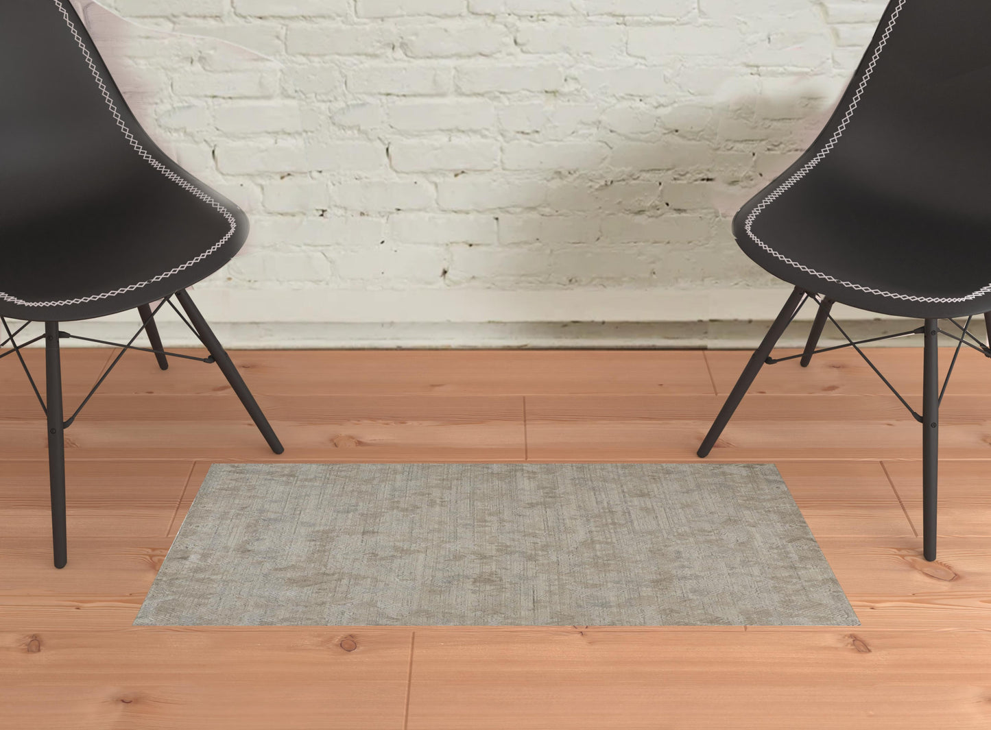 5' X 8' Gray And Taupe Abstract Hand Woven Area Rug