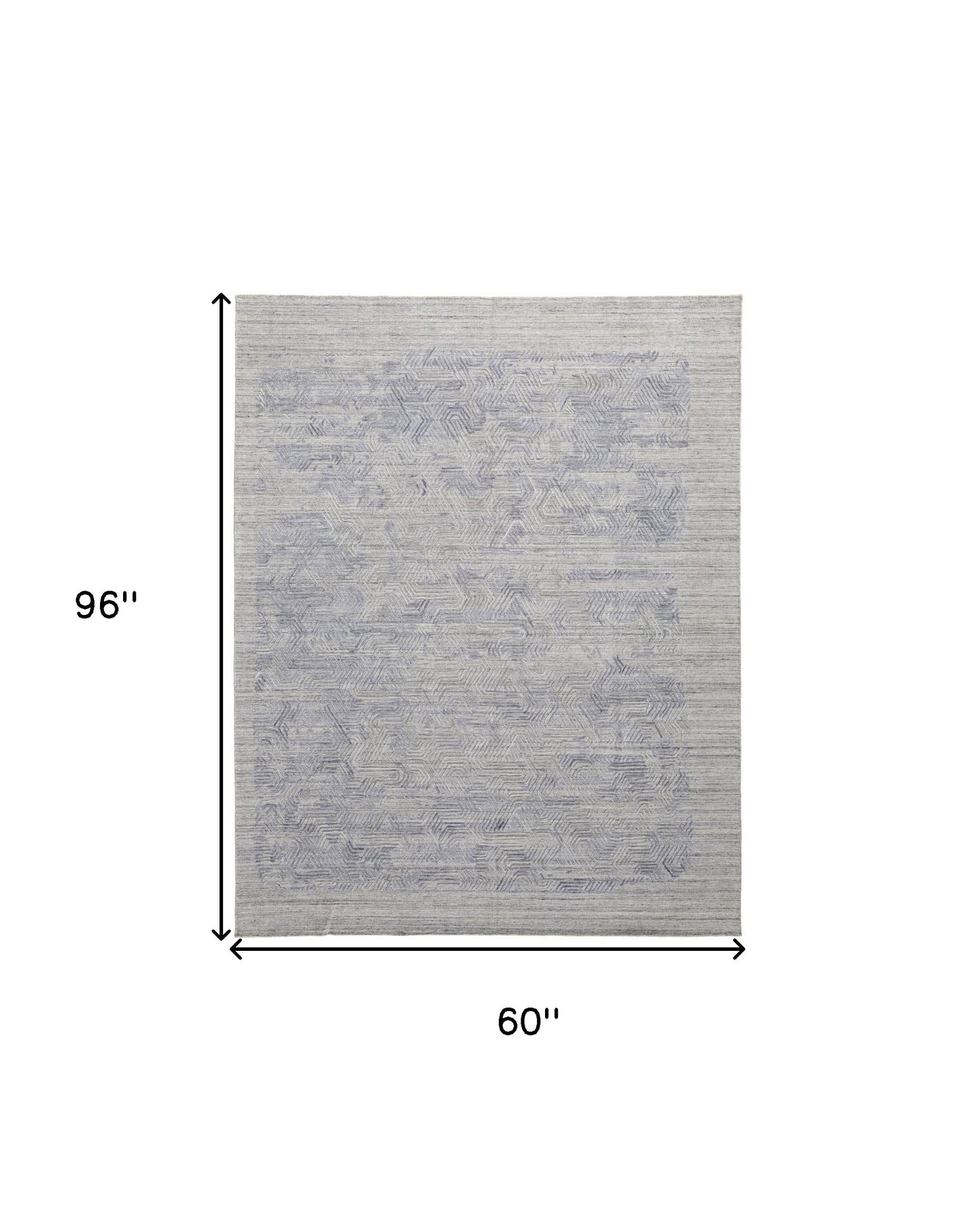 4' X 6' Gray And Blue Abstract Hand Woven Distressed Area Rug