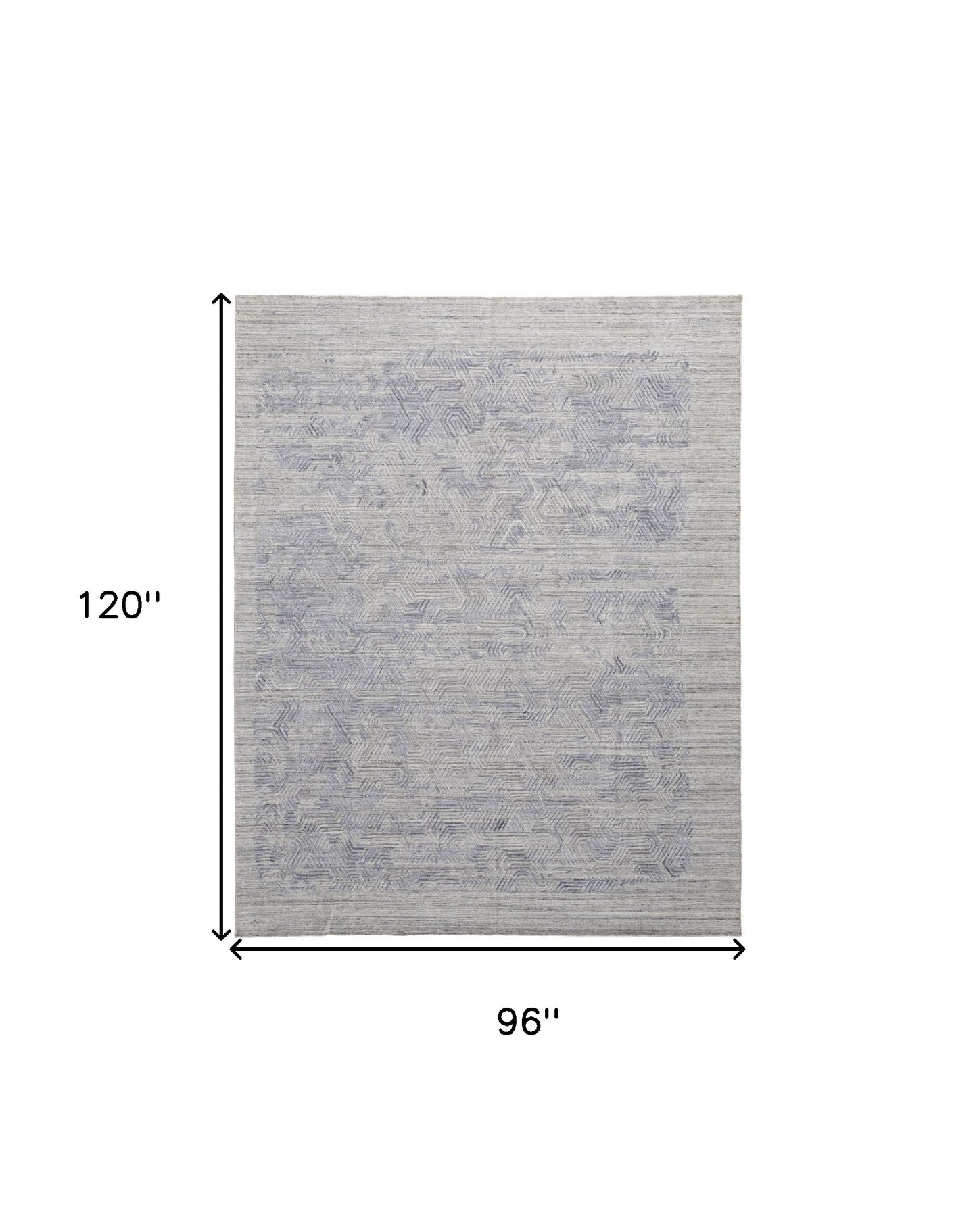 4' X 6' Gray And Blue Abstract Hand Woven Distressed Area Rug