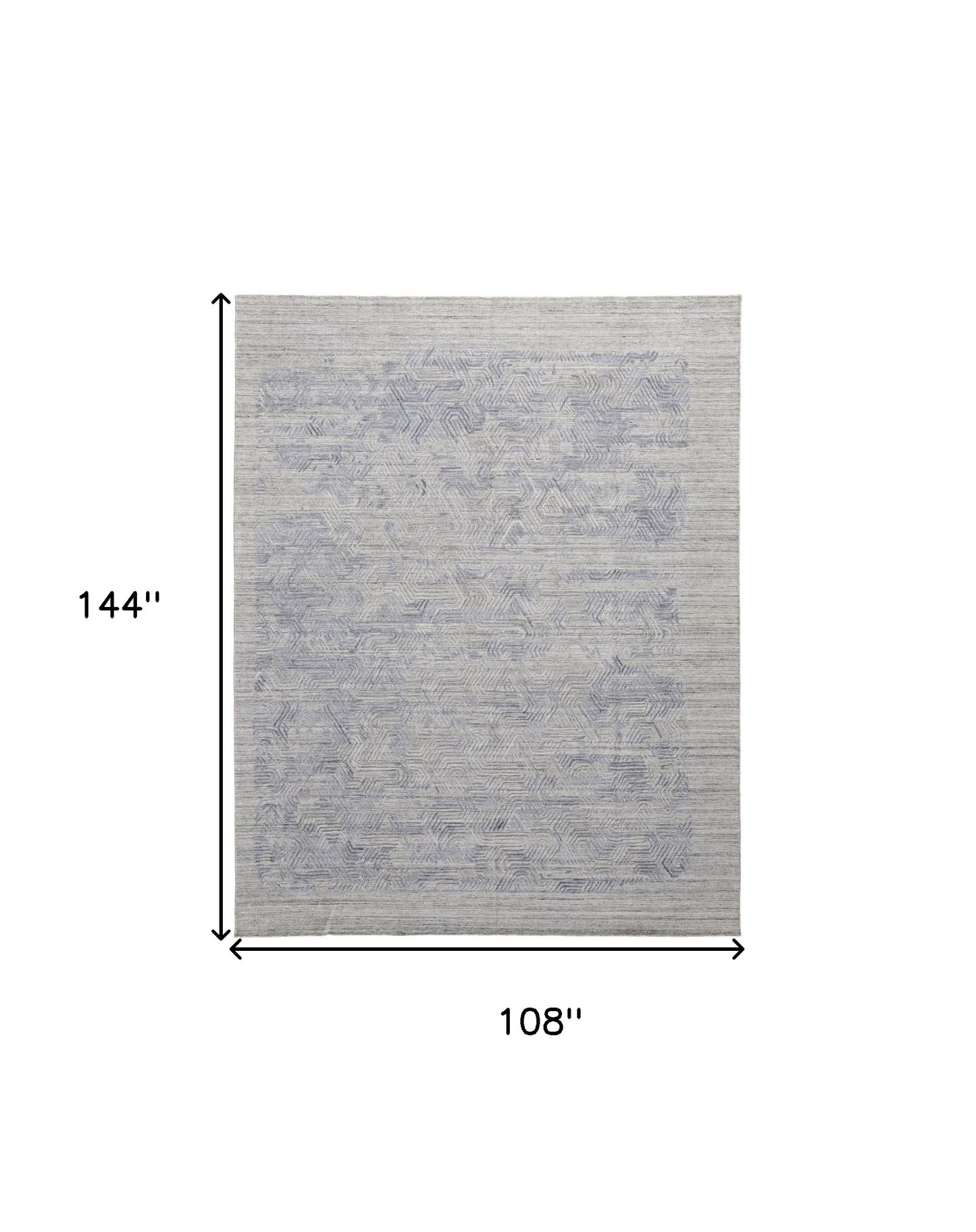 4' X 6' Gray And Blue Abstract Hand Woven Distressed Area Rug