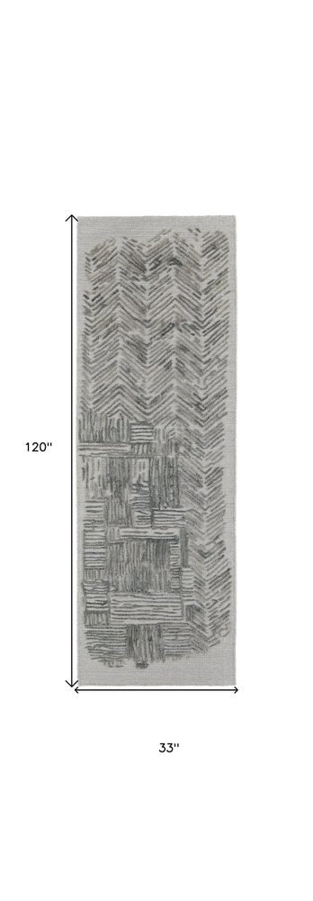 4' X 6' Blue and Ivory Abstract Hand Woven Distressed Area Rug