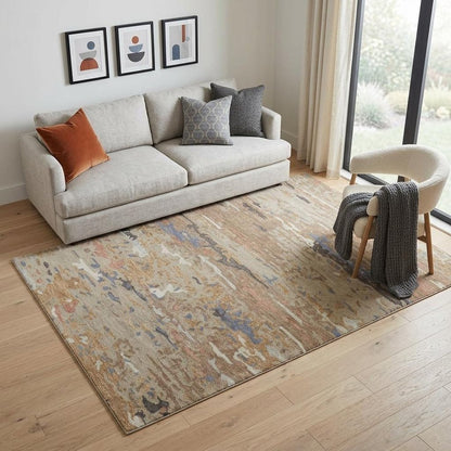 8' X 10' Blue and Gray Wool Abstract Hand Tufted Area Rug