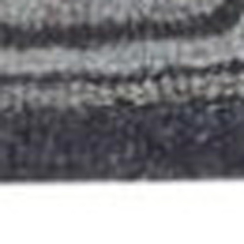 2' X 3' Blue Gray And Charcoal Wool Floral Hand Tufted Area Rug