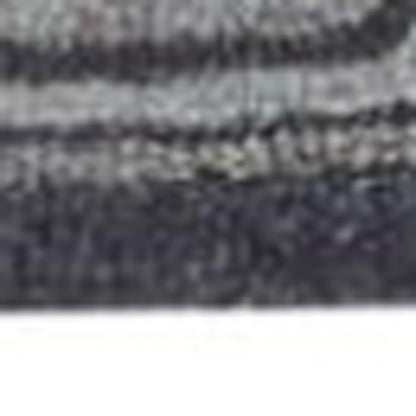 2' X 3' Blue Gray And Charcoal Wool Floral Hand Tufted Area Rug