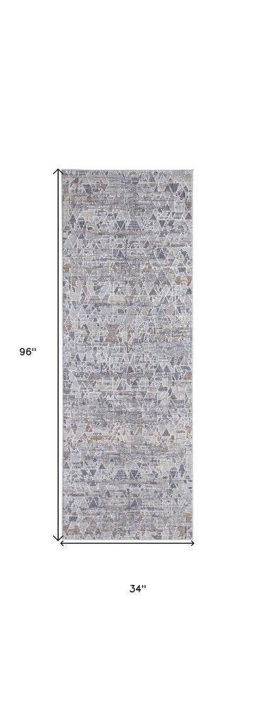 5' X 8' Blue Gray And Orange Abstract Distressed Area Rug