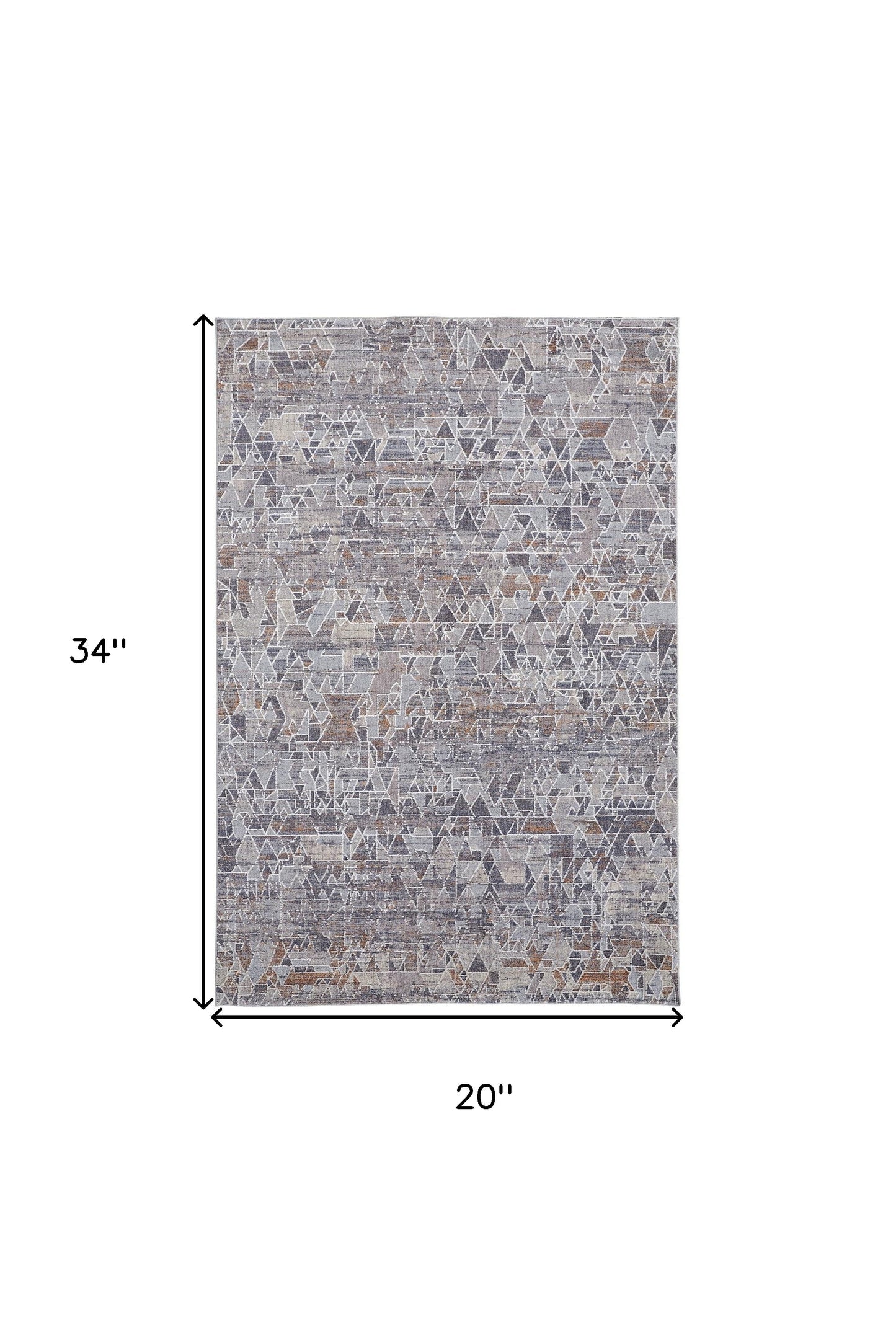 7' X 9' Gray Blue And Orange Abstract Power Loom Distressed Stain Resistant Area Rug