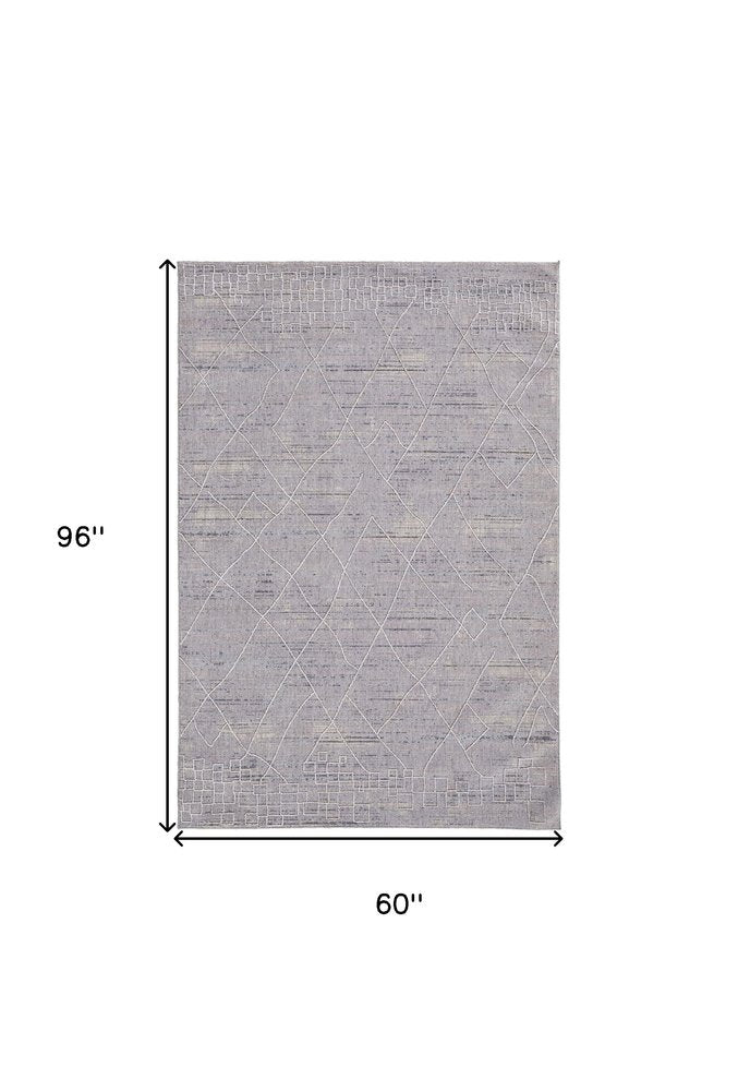 12' X 15' Gray And Ivory Striped Distressed Area Rug