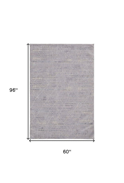 12' X 15' Gray And Ivory Striped Distressed Area Rug