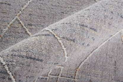 12' X 15' Gray And Ivory Striped Distressed Area Rug