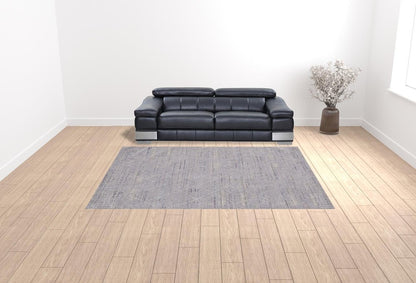 12' X 15' Gray And Ivory Striped Distressed Area Rug