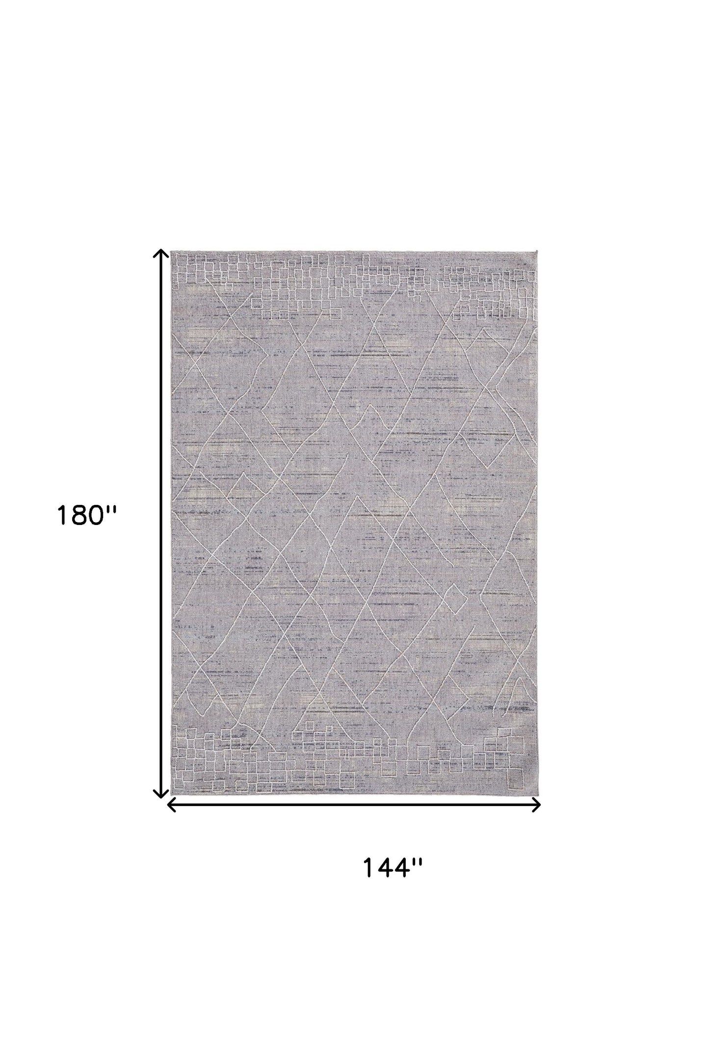 5' X 8' Gray Striped Power Loom Distressed Area Rug