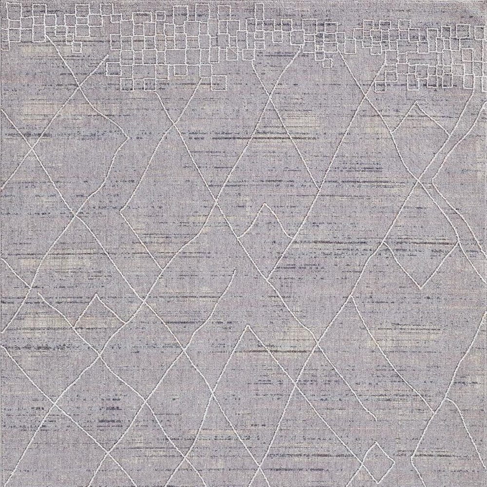 12' X 15' Gray And Ivory Striped Distressed Area Rug