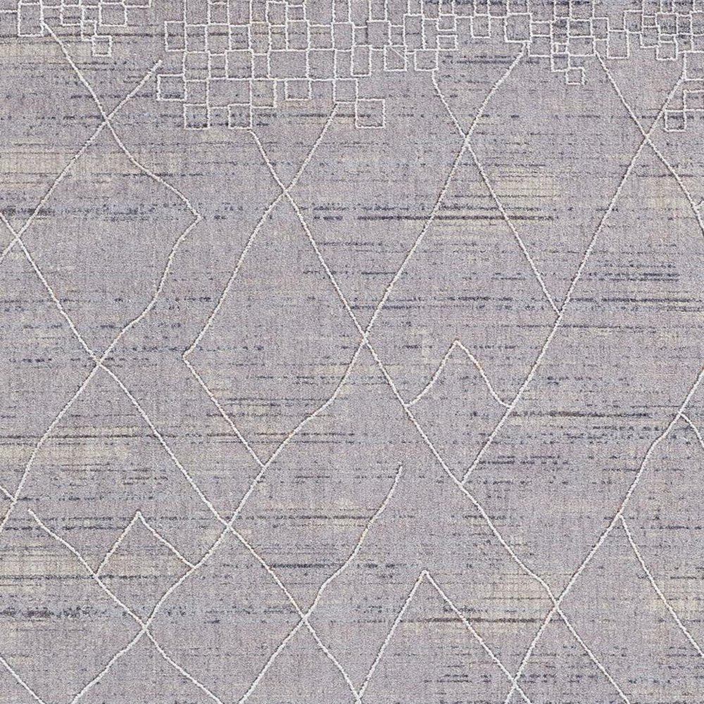 12' X 15' Gray And Ivory Striped Distressed Area Rug