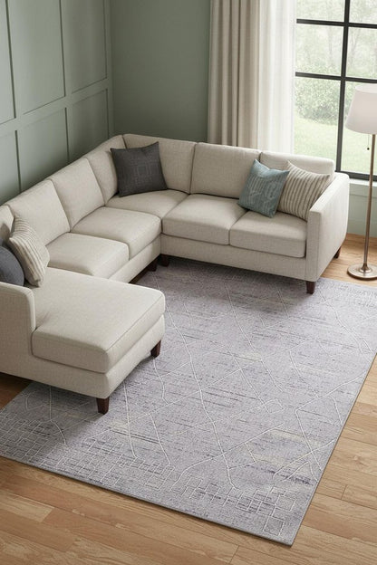 12' X 15' Gray And Ivory Striped Distressed Area Rug