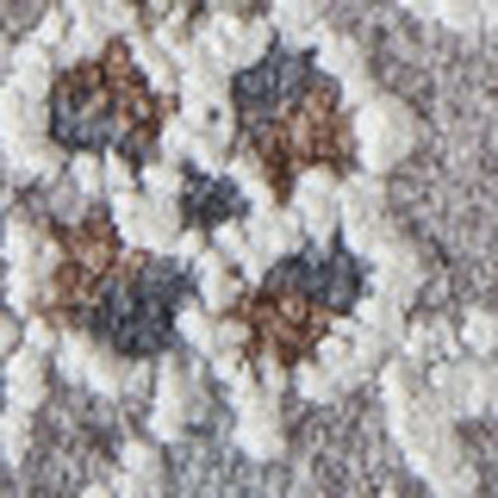 12' X 15' Orange Gray And White Geometric Power Loom Distressed Stain Resistant Area Rug