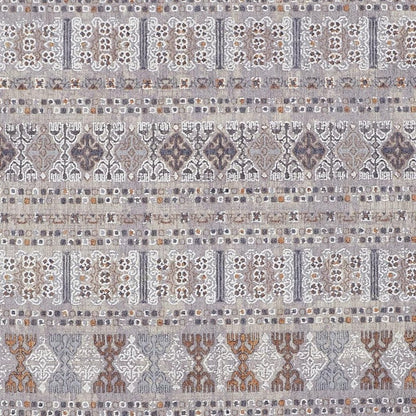 12' X 15' Orange Gray And White Geometric Power Loom Distressed Stain Resistant Area Rug
