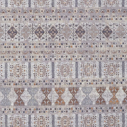 12' X 15' Orange Gray And White Geometric Power Loom Distressed Stain Resistant Area Rug