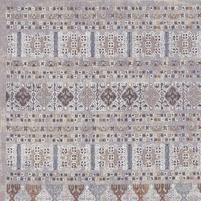 12' X 15' Orange Gray And White Geometric Power Loom Distressed Stain Resistant Area Rug