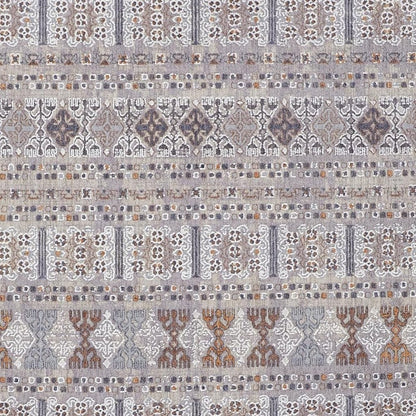 12' X 15' Orange Gray And White Geometric Power Loom Distressed Stain Resistant Area Rug